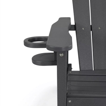 URTR Tall Plastic Adirondack Bar Chair with Cup Holder & Armrests – Outdoor Patio Barstool