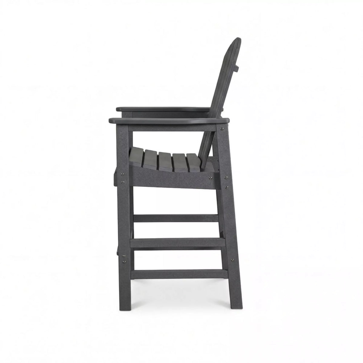 URTR Tall Plastic Adirondack Bar Chair with Cup Holder & Armrests – Outdoor Patio Barstool