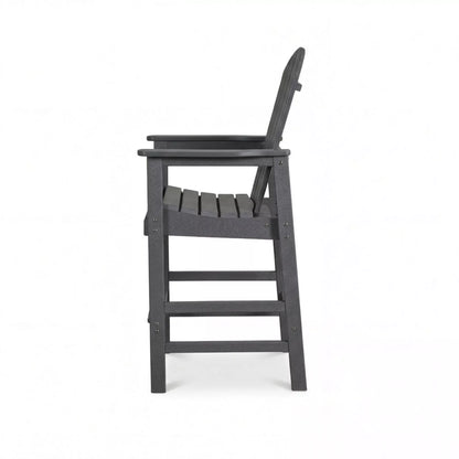 URTR Tall Plastic Adirondack Bar Chair with Cup Holder & Armrests – Outdoor Patio Barstool