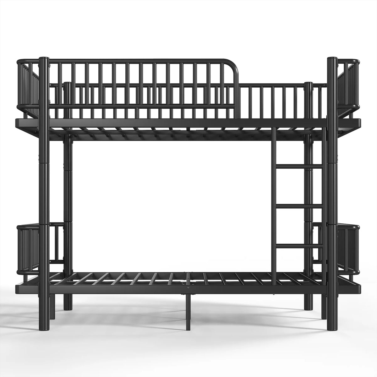 URTR Metal Bunk Bed with Guardrails & Ladder, Convertible Bunk Bed Frame Transforms into 2 Platform Beds
