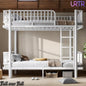 URTR Metal Bunk Bed with Guardrails & Ladder, Convertible Bunk Bed Frame Transforms into 2 Platform Beds