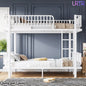 URTR Metal Bunk Bed with Guardrails & Ladder, Convertible Bunk Bed Frame Transforms into 2 Platform Beds