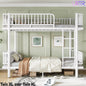 URTR Metal Bunk Bed with Guardrails & Ladder, Convertible Bunk Bed Frame Transforms into 2 Platform Beds