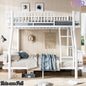 URTR Metal Bunk Bed with Guardrails & Ladder, Convertible Bunk Bed Frame Transforms into 2 Platform Beds