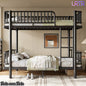 URTR Metal Bunk Bed with Guardrails & Ladder, Convertible Bunk Bed Frame Transforms into 2 Platform Beds