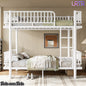 URTR Metal Bunk Bed with Guardrails & Ladder, Convertible Bunk Bed Frame Transforms into 2 Platform Beds