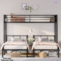 URTR Triple Bunk Bed for Kids, Detachable Metal Bunk Bed with Guardrails, Ladder & Storage, Converts to 3 Separate Beds