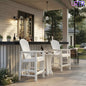 URTR Tall Plastic Adirondack Bar Chair with Cup Holder & Armrests – Outdoor Patio Barstool