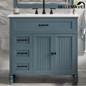 Bellemave® 36in Vintage Style Bathroom Vanity Cabinet with Sink, Storage Drawers & Cabinet, Small Single Bath Storage Vanity Sink Set - Bellemave