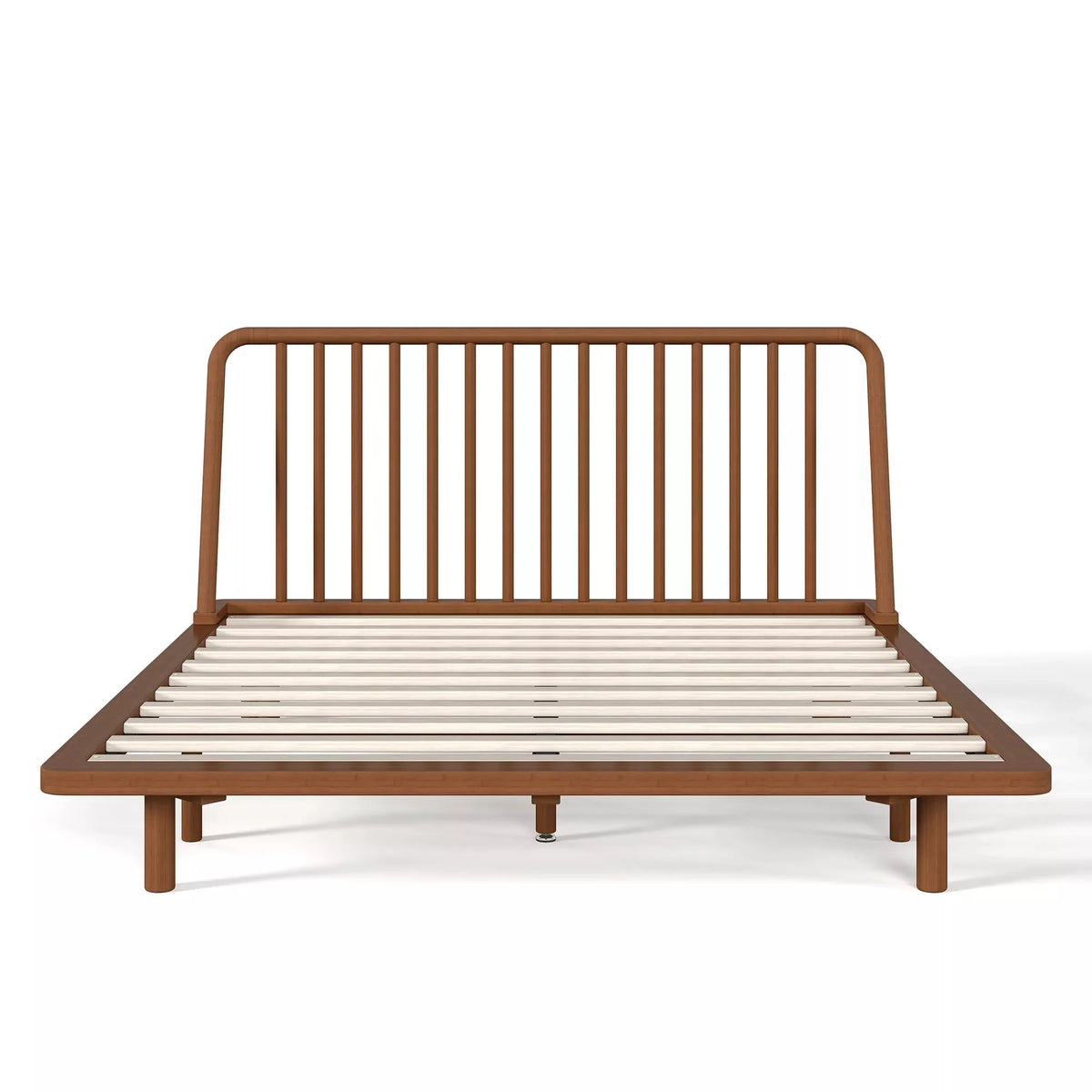 Bellemave® Bamboo Platform Bed Frame with Headboard, Slanted Slat Design and Support Slats - Bellemave