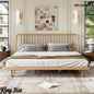 Bellemave® Bamboo Platform Bed Frame with Headboard, Slanted Slat Design and Support Slats - Bellemave