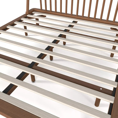 Bellemave® Bamboo Platform Bed Frame with Headboard, Slanted Slat Design and Support Slats - Bellemave