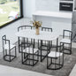Bellemave® Dining Room Table Set with Chairs for Saving Space,55Inch Kitchen Table Set for 6, Black+White - Bellemave