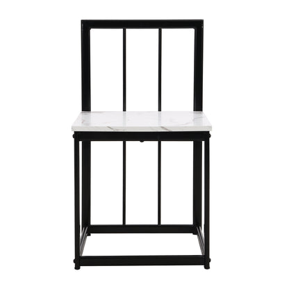 Bellemave® Dining Room Table Set with Chairs for Saving Space,55Inch Kitchen Table Set for 6, Black+White - Bellemave