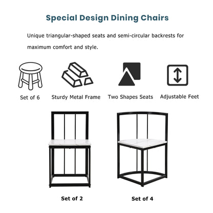 Bellemave® Dining Room Table Set with Chairs for Saving Space,55Inch Kitchen Table Set for 6, Black+White - Bellemave