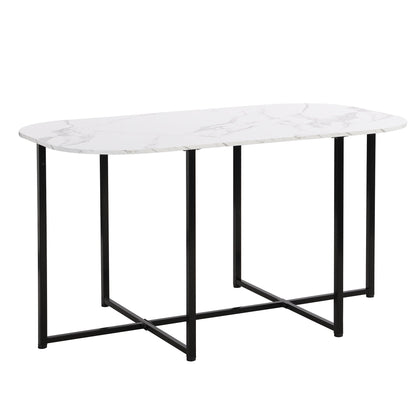Bellemave® Dining Room Table Set with Chairs for Saving Space,55Inch Kitchen Table Set for 6, Black+White - Bellemave