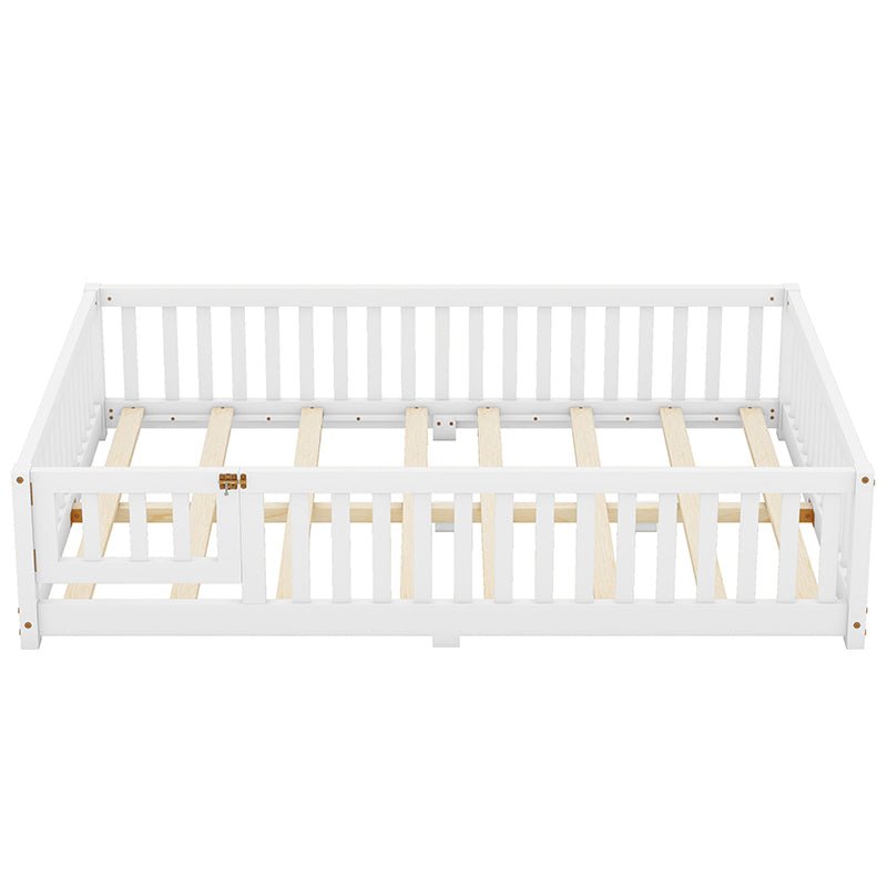 Bellemave® Full Size Montessori Floor Bed with Safety Guardrails and Door - Bellemave