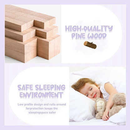 Bellemave® Full Size Montessori Floor Bed with Safety Guardrails and Door - Bellemave