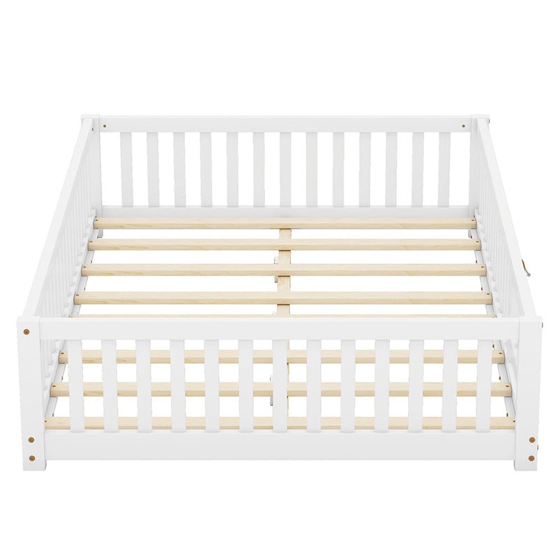 Bellemave® Full Size Montessori Floor Bed with Safety Guardrails and Door - Bellemave