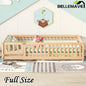 Bellemave® Full Size Montessori Floor Bed with Safety Guardrails and Door - Bellemave