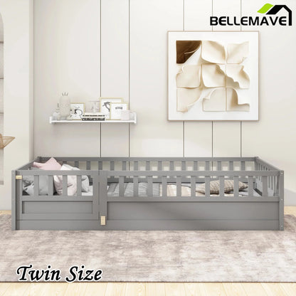 Bellemave® Montessori Floor Bed with Super High Security Barrier and Door - Bellemave