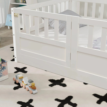 Bellemave® Montessori Floor Bed with Super High Security Barrier and Door - Bellemave