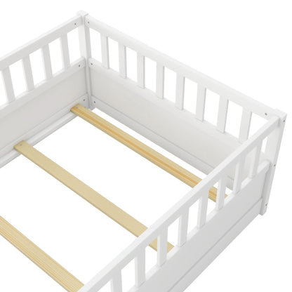 Bellemave® Montessori Floor Bed with Super High Security Barrier and Door - Bellemave
