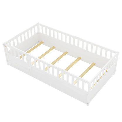 Bellemave® Montessori Floor Bed with Super High Security Barrier and Door - Bellemave